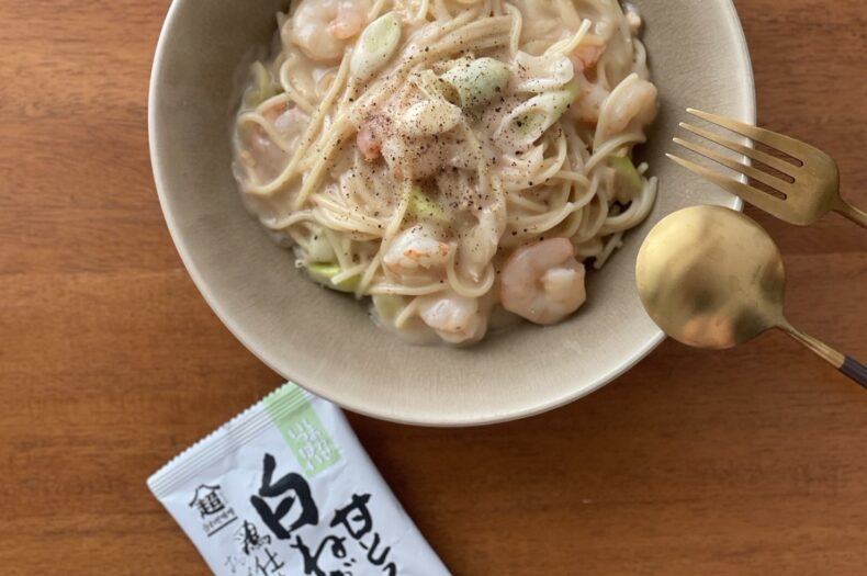 白ねぎのだしクリームパスタのタイトル画像